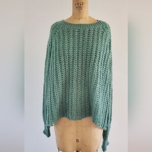 Wooden Ships women's knit sweater, green, Size S/M, NWT